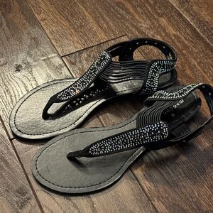 Madden girl Black Rhinestone Sandals 8.5
